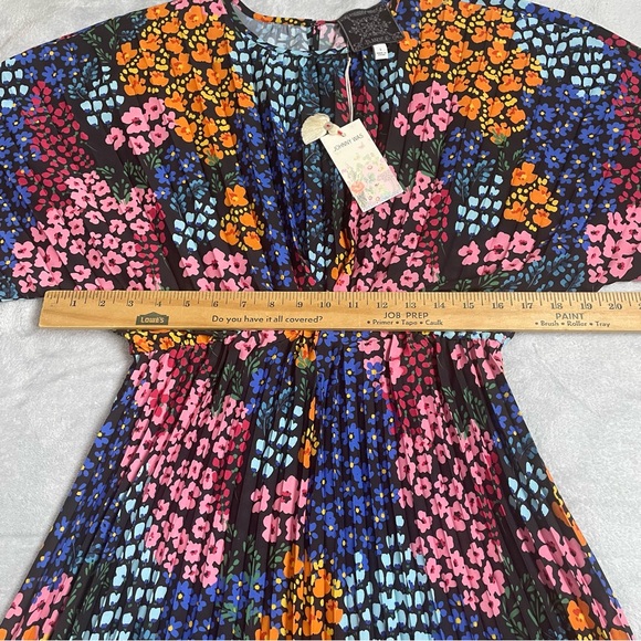 Johnny Was Dress Small NWT Jade Astrid Pleated Tea Length Midi Floral Boho Chic - Picture 3 of 8